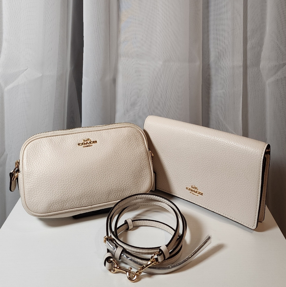 Coach Anna Fold-over Clutch Crossbody And Camera Bag With Strap - Picture 1 of 17